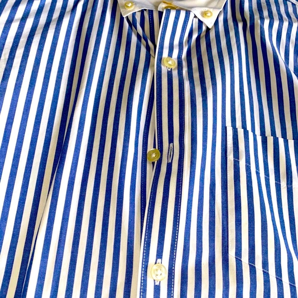 SLIM FIT - BLUE PINSTRIPES - BONOBOS CASUAL DRESS SHIRT - Picture 2 of 5